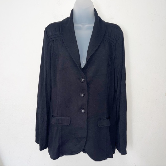Soma Jackets & Blazers - SOMA  Black French Terry Jacket Blazer Soft Stretchy Sz L